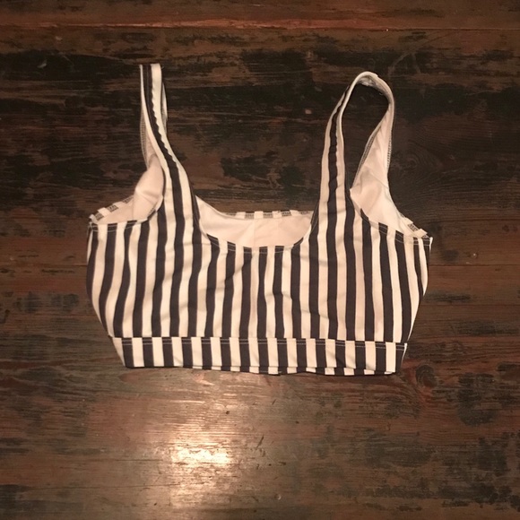 ASOS Striped Hook-and-Eye Swimsuit Top - Picture 4 of 4